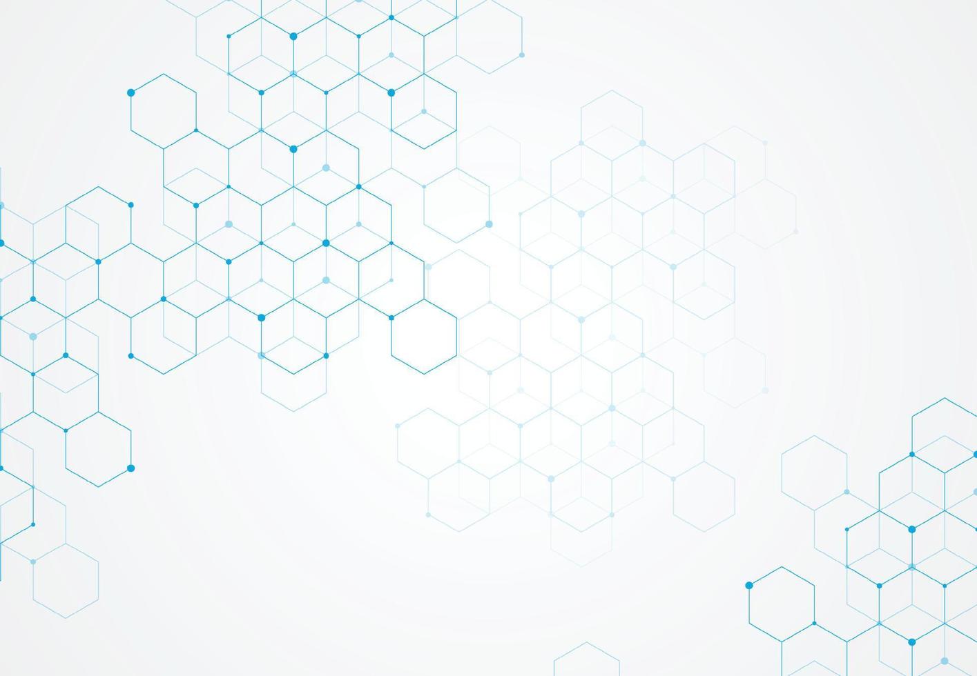 Abstract hexagonal molecular structures in technology background and science style. Medical design. Vector illustration