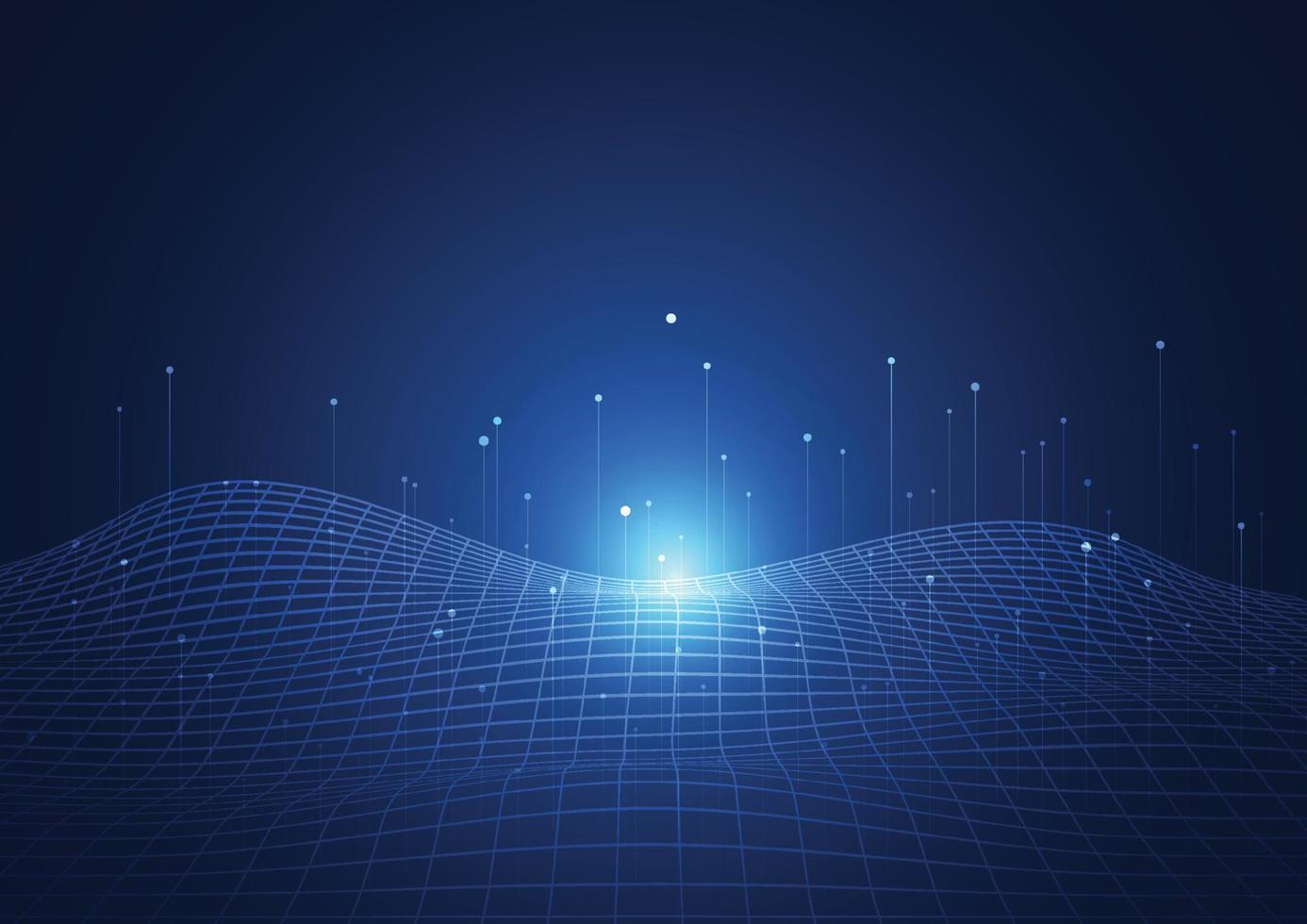 Big data visualization. Abstract technology innovation communication concept digital blue design background. Vector illustration