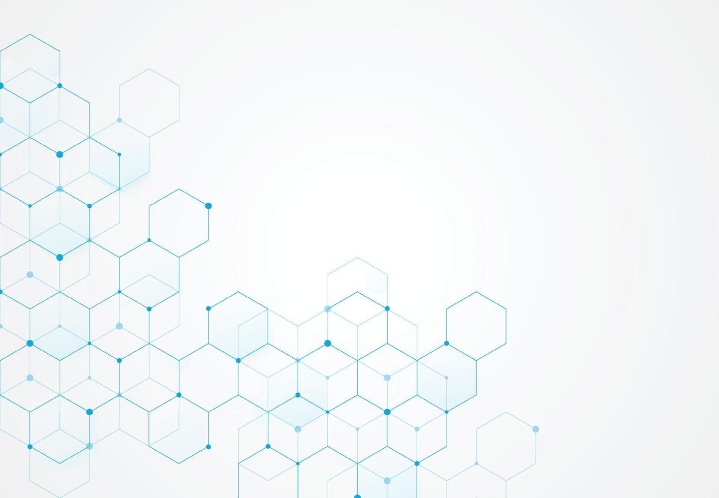 Abstract hexagonal molecular structures in technology background and science style. Medical design. Vector illustration