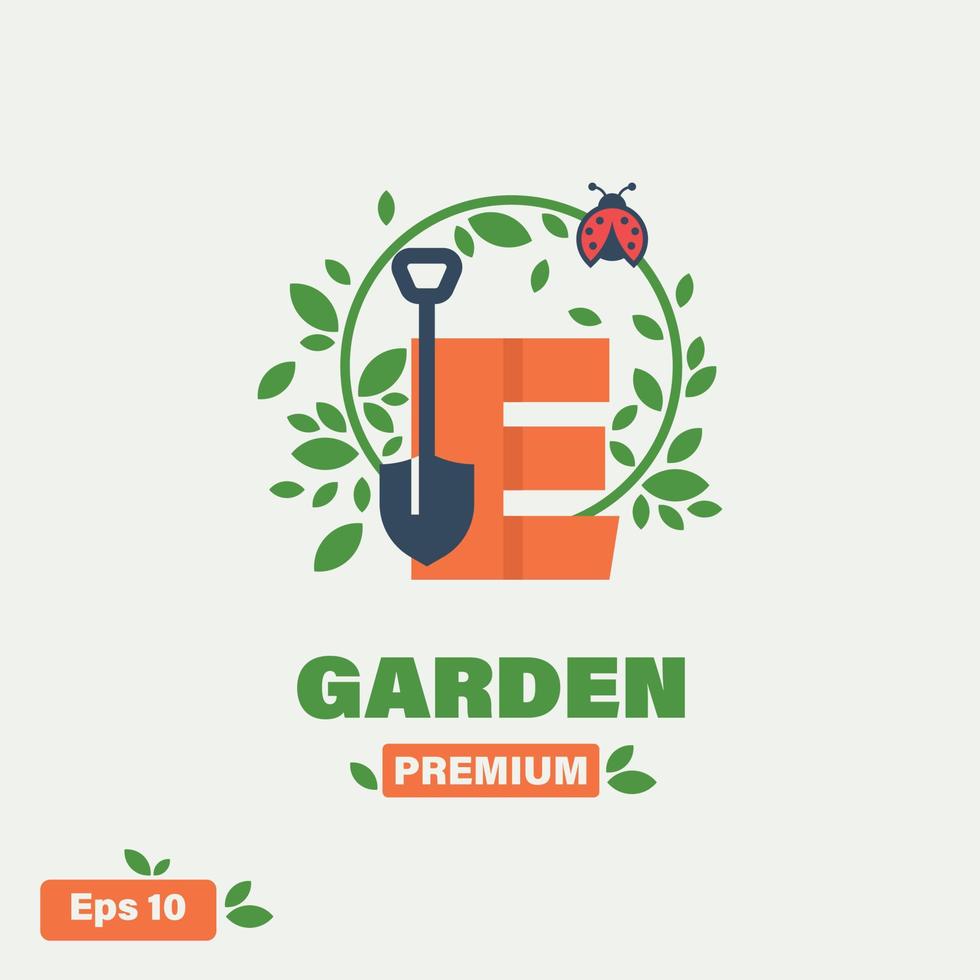 jardín alfabeto e logo vector