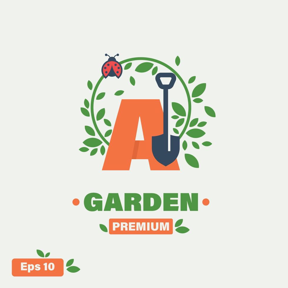 jardín alfabeto un logotipo vector