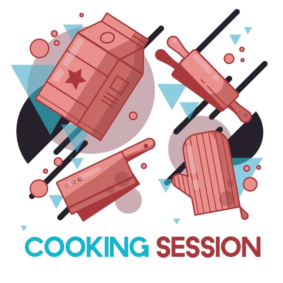 Everyday Objects Cooking Session vector