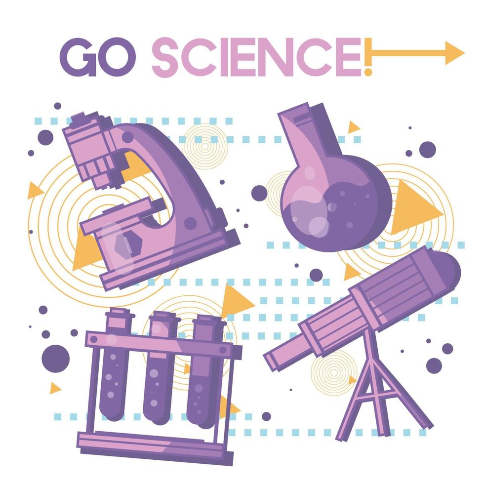 Everyday Objects Go Science vector