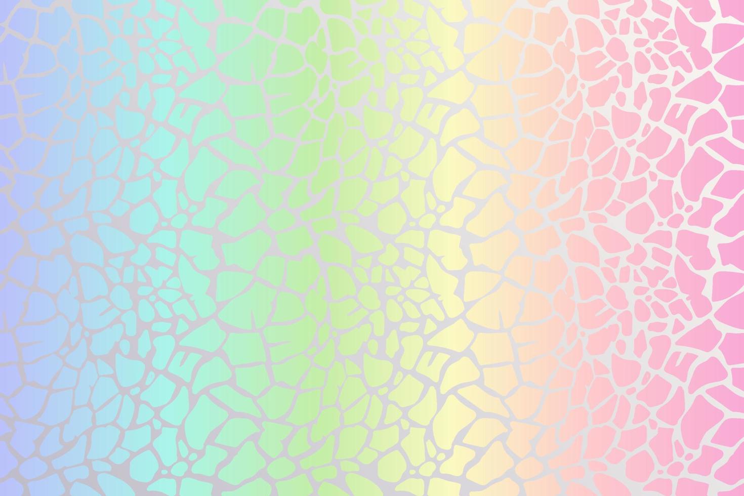 Rainbow leopard background. Holographic foil cheetah texture. Animal pattern gradient print. Vector abstract pastel illustration.
