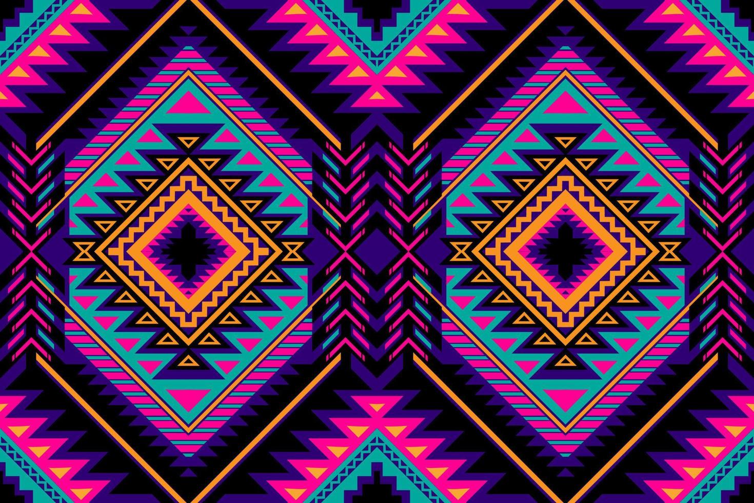 diseño de fondo de patrón geométrico étnico tradicional para fondos alfombra papel pintado ropa envolver tela bordado sin costuras estilo vector ilustración