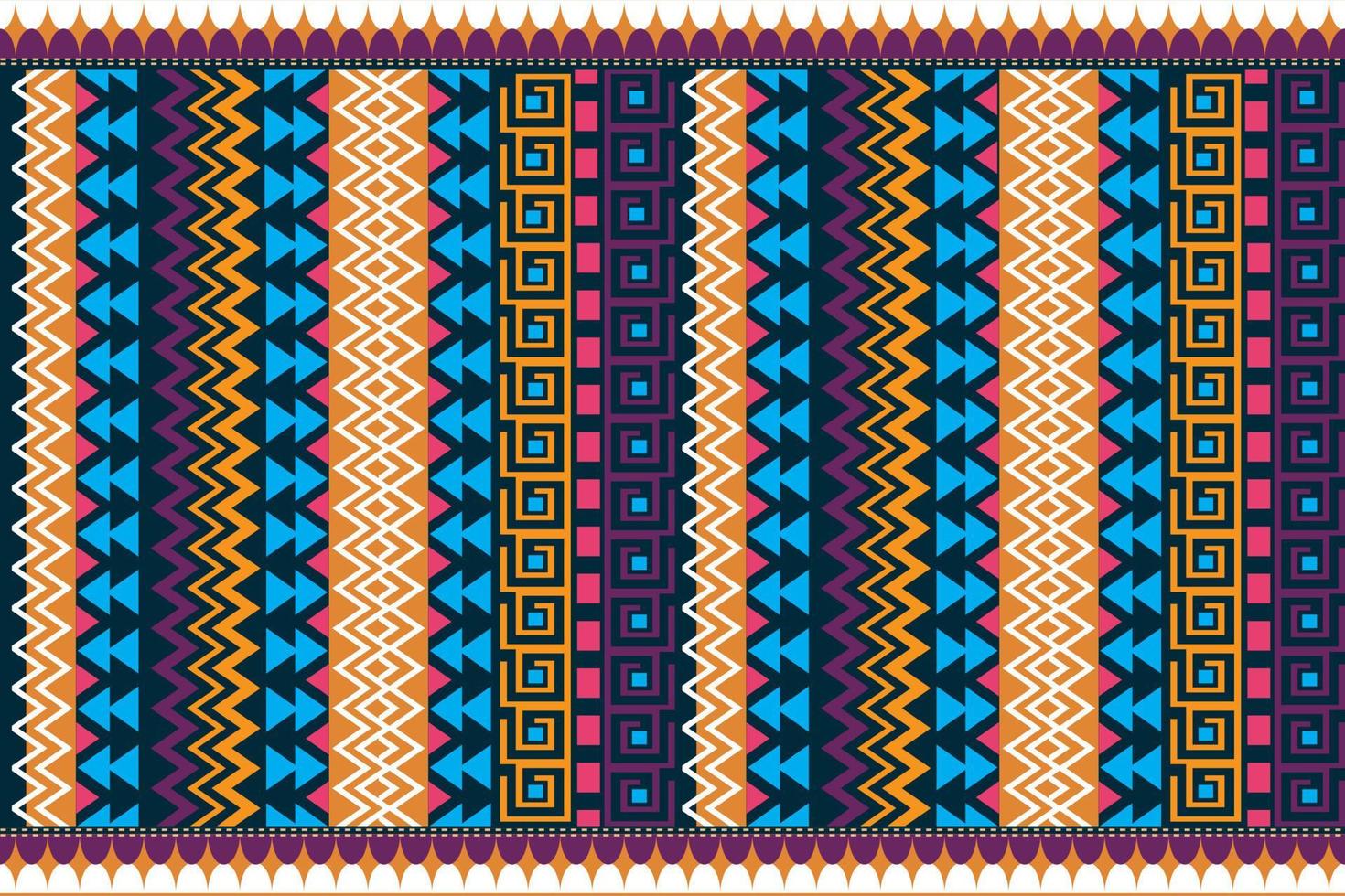 traditional ethnic geometric pattern background design for backgrounds carpet wallpaper clothes wrap fabric seamless embroidery style vector illustration