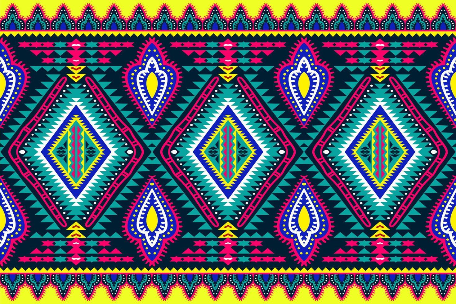 traditional ethnic geometric pattern background design for backgrounds carpet wallpaper clothes wrap fabric seamless embroidery style vector illustration