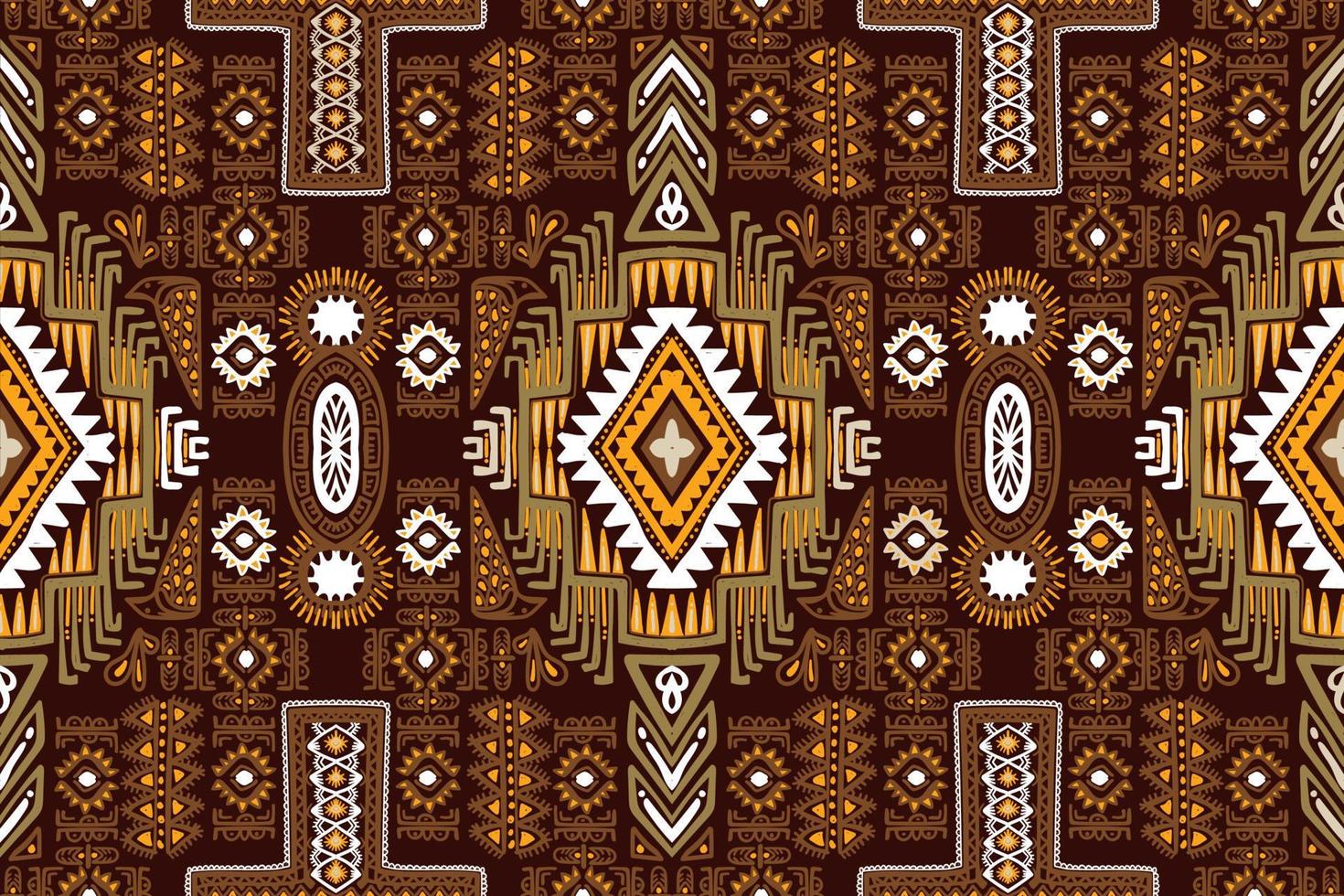 diseño de fondo de patrón geométrico étnico tradicional para fondos alfombra papel pintado ropa envolver tela bordado sin costuras estilo vector ilustración