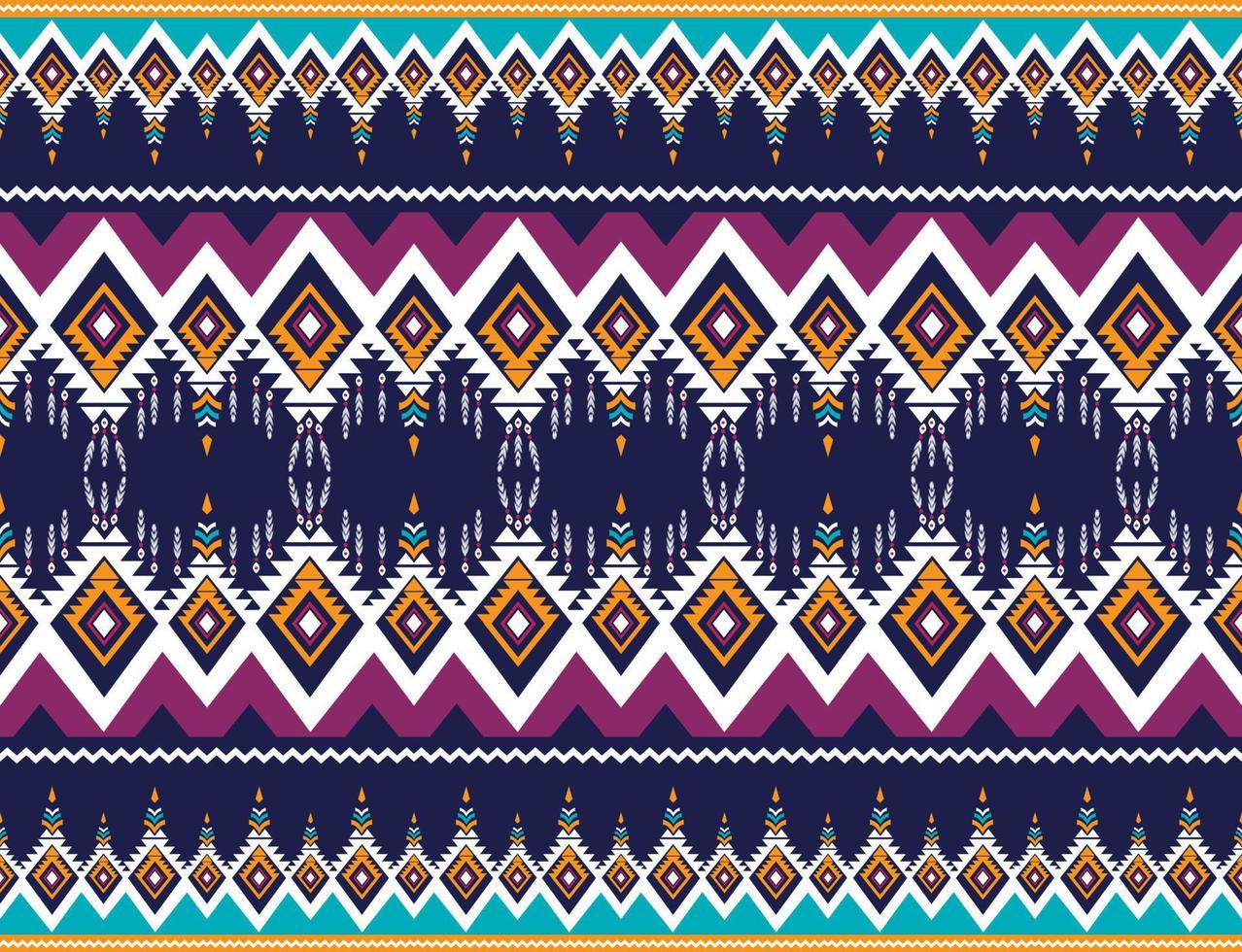 traditional ethnic geometric pattern background design for backgrounds carpet wallpaper clothes wrap fabric seamless embroidery style vector illustration