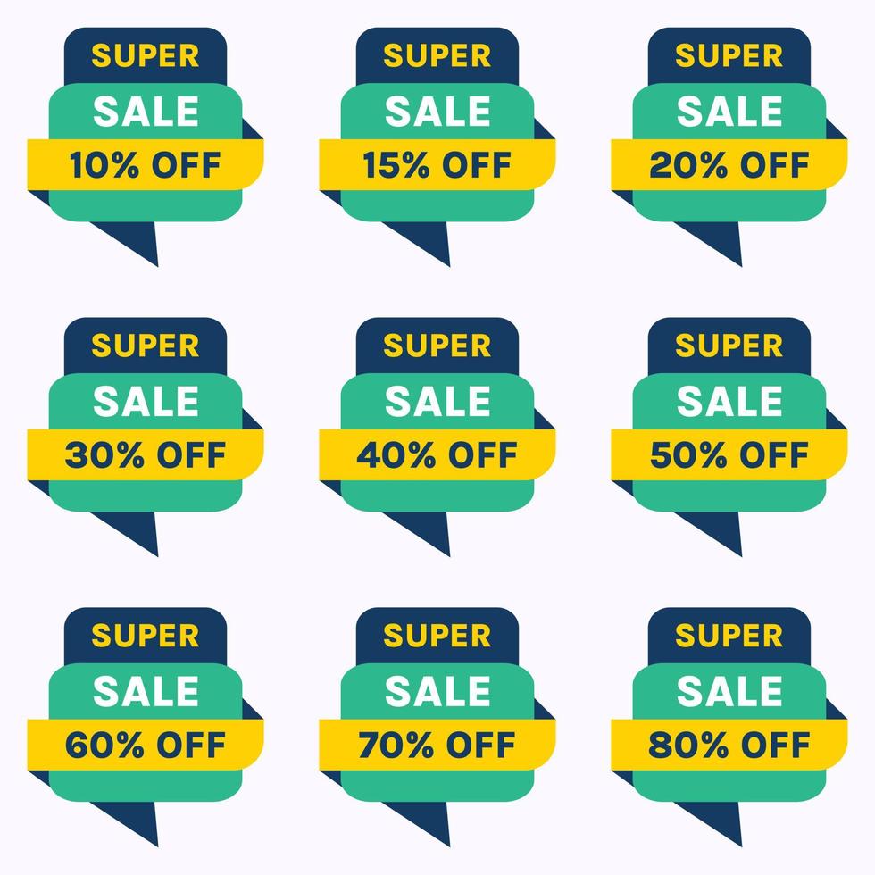 special offer discount with different value percent off super sale banner vector