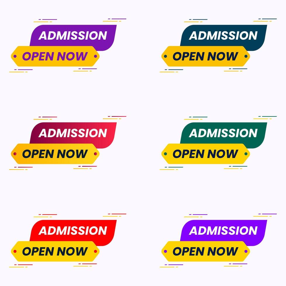 speed style admission open now banner set vector