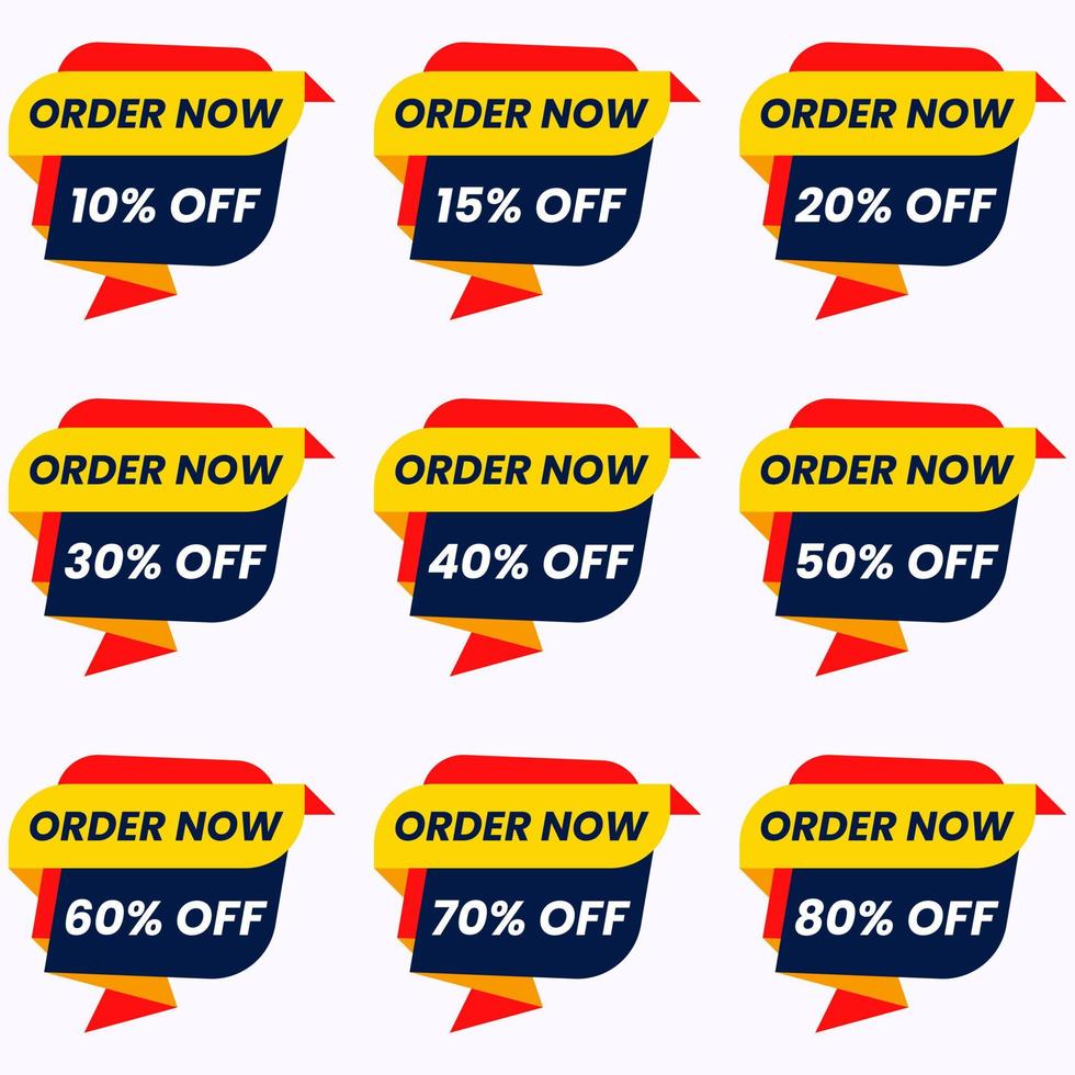 special offer discount with different value percent off super sale banner order now vector