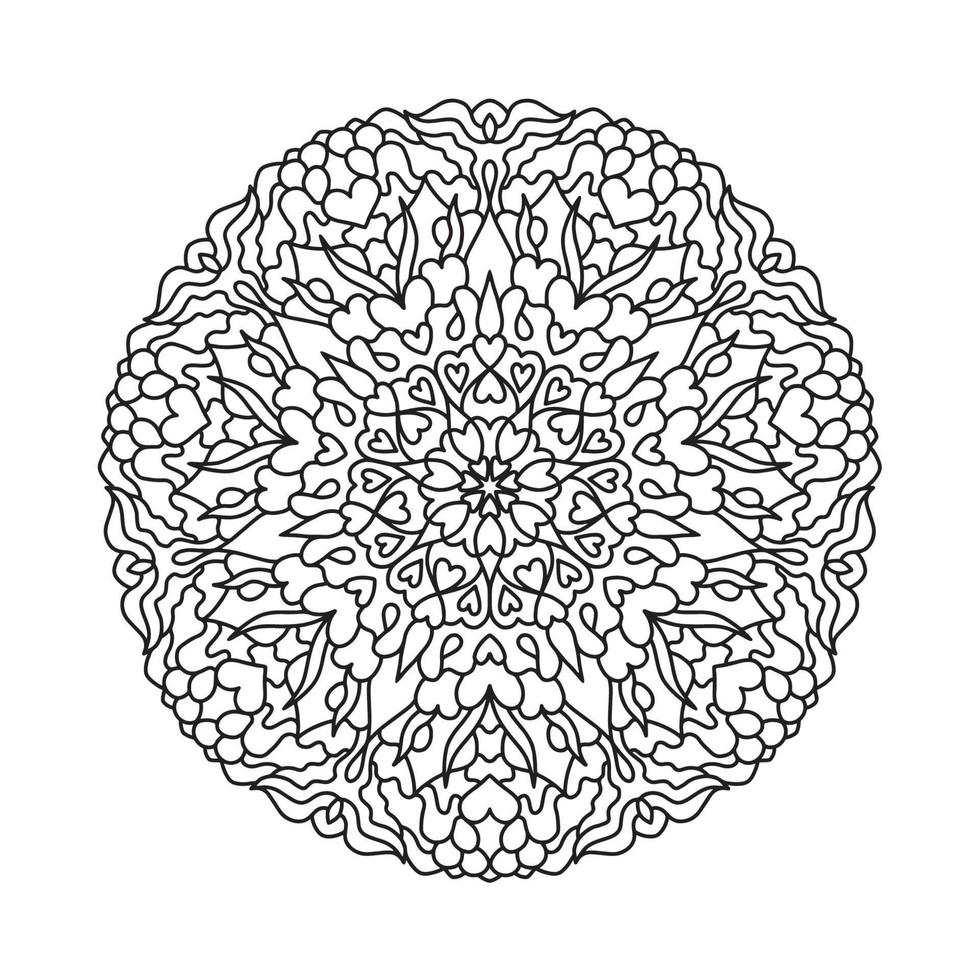 contorno dibujado a mano vector mandala