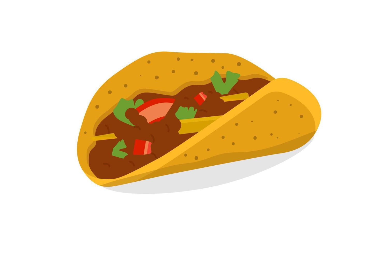 icono de tacos. comida tradicional mexicana. ilustración vectorial vector