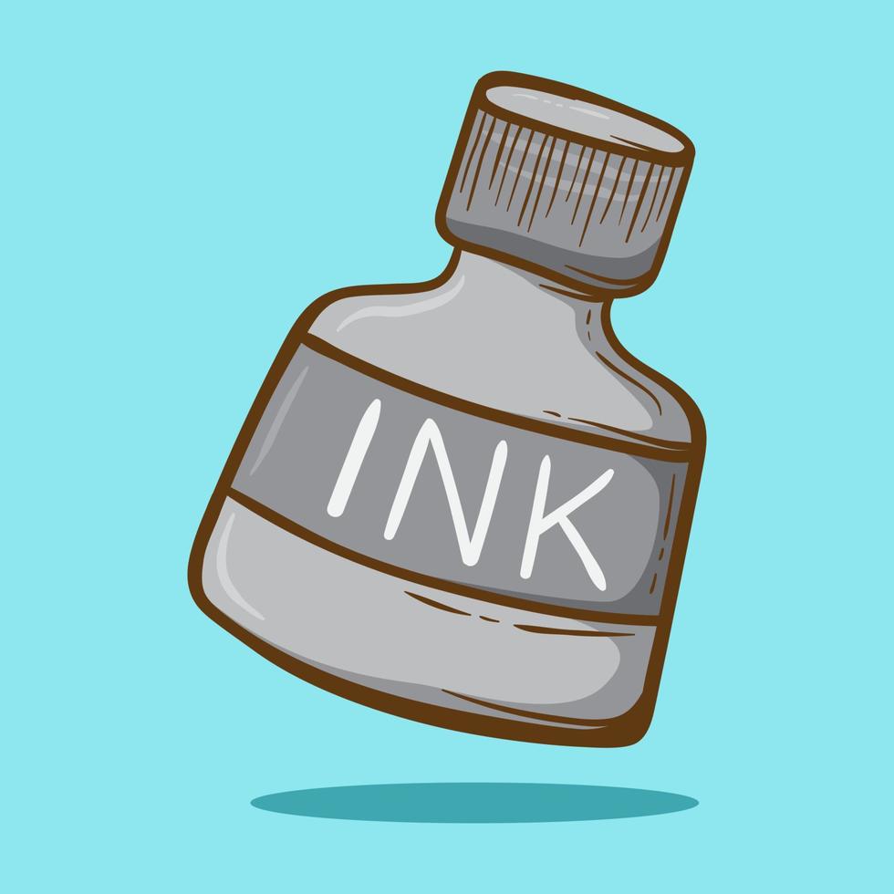 Hand drawn ink bottle. Hand drawn style vector illustrations