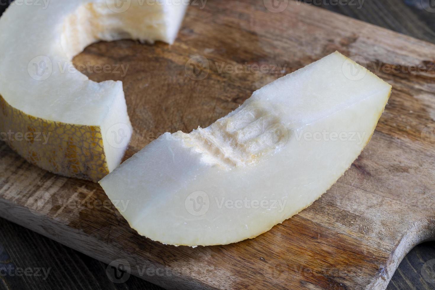 Ripe delicious melon during dessert cooking photo