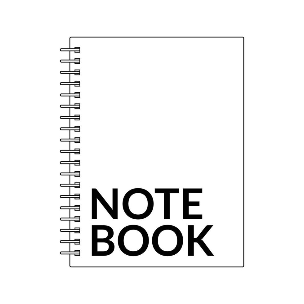 Notebook Outline Icon Illustration on White Background vector