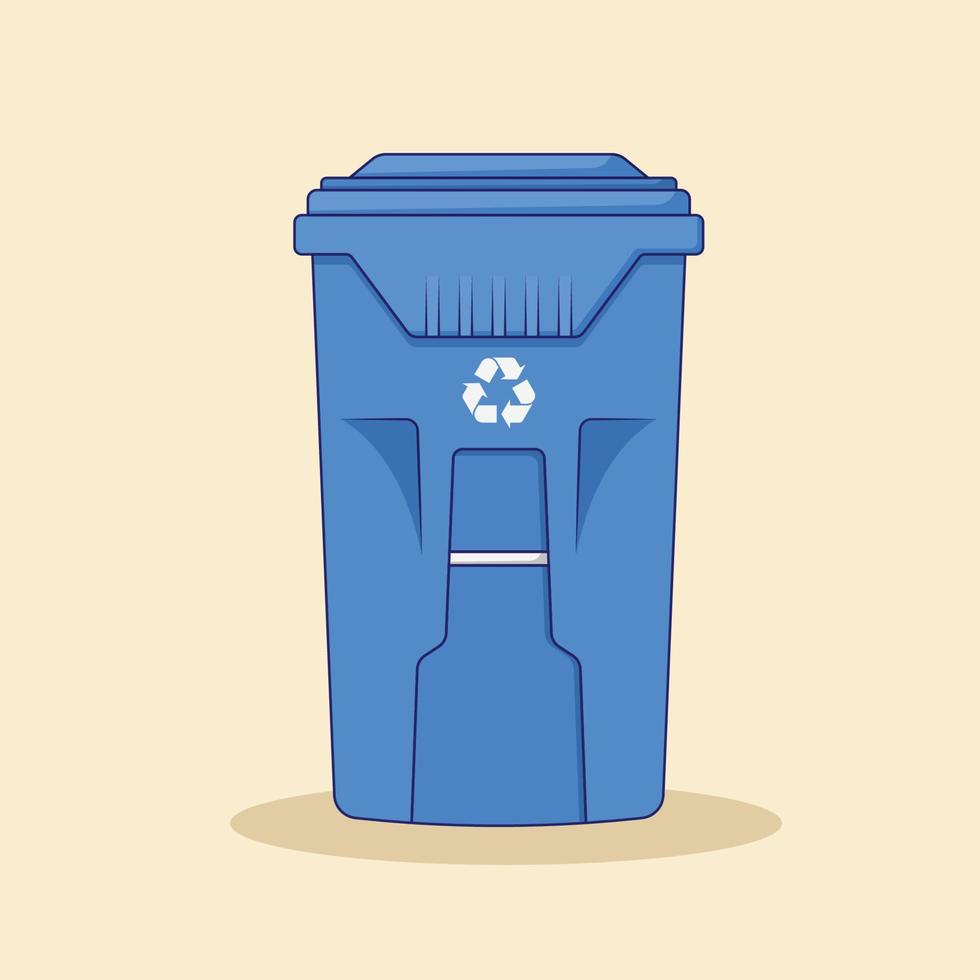 Ilustración de vector de papelera de reciclaje. bote de basura. basura. estilo de caricatura plano adecuado para la página de inicio web, pancarta, volante, pegatina, tarjeta, fondo, camiseta, imágenes prediseñadas