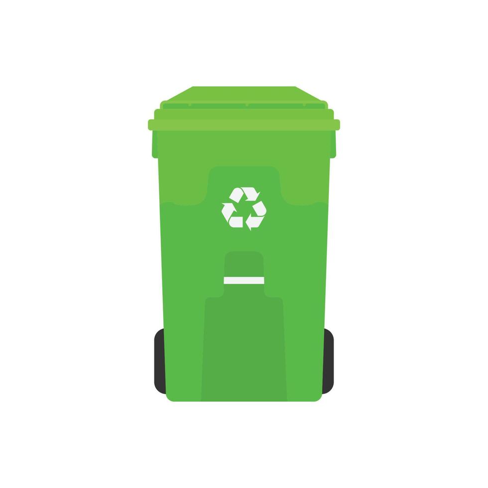 ilustración plana de papelera de reciclaje. elemento de diseño de icono limpio sobre fondo blanco aislado vector
