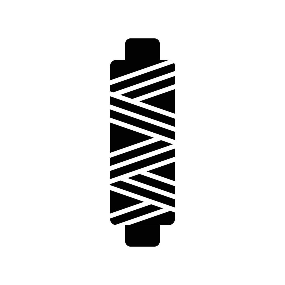 silueta de hilo de coser. elementos de diseño de iconos en blanco y negro sobre fondo blanco aislado vector