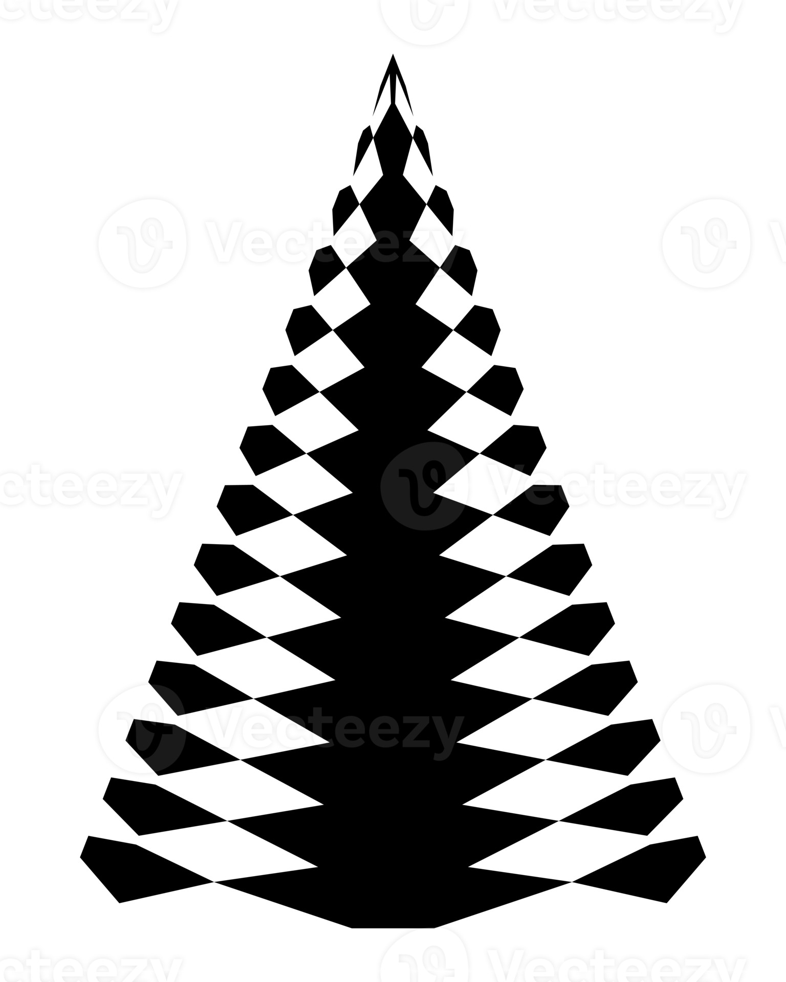 Christmas tree black and white illustration. Christmas tree PNG, with