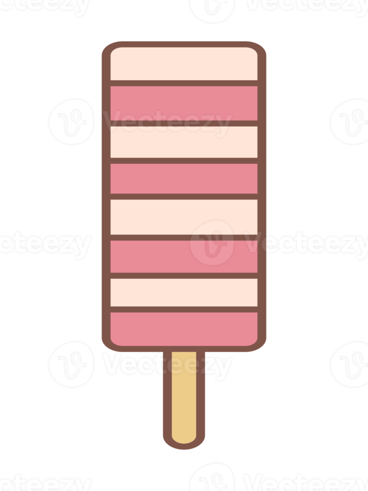 illustration de crème glacée, illustration d'icône de crème glacée simple et plate colorée. png