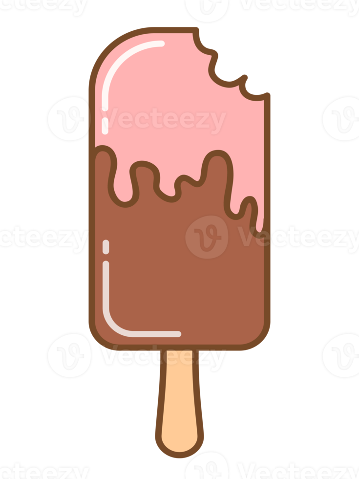 Ice cream illustration, colorful flat simple ice cream icon illustration. png