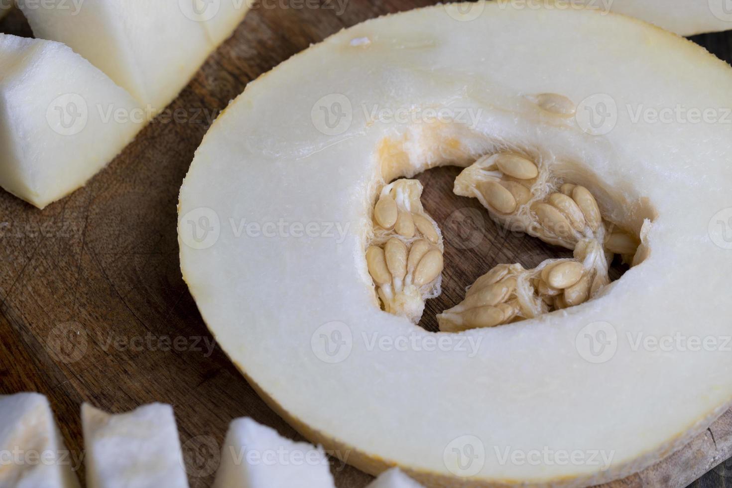Ripe delicious melon during dessert cooking photo