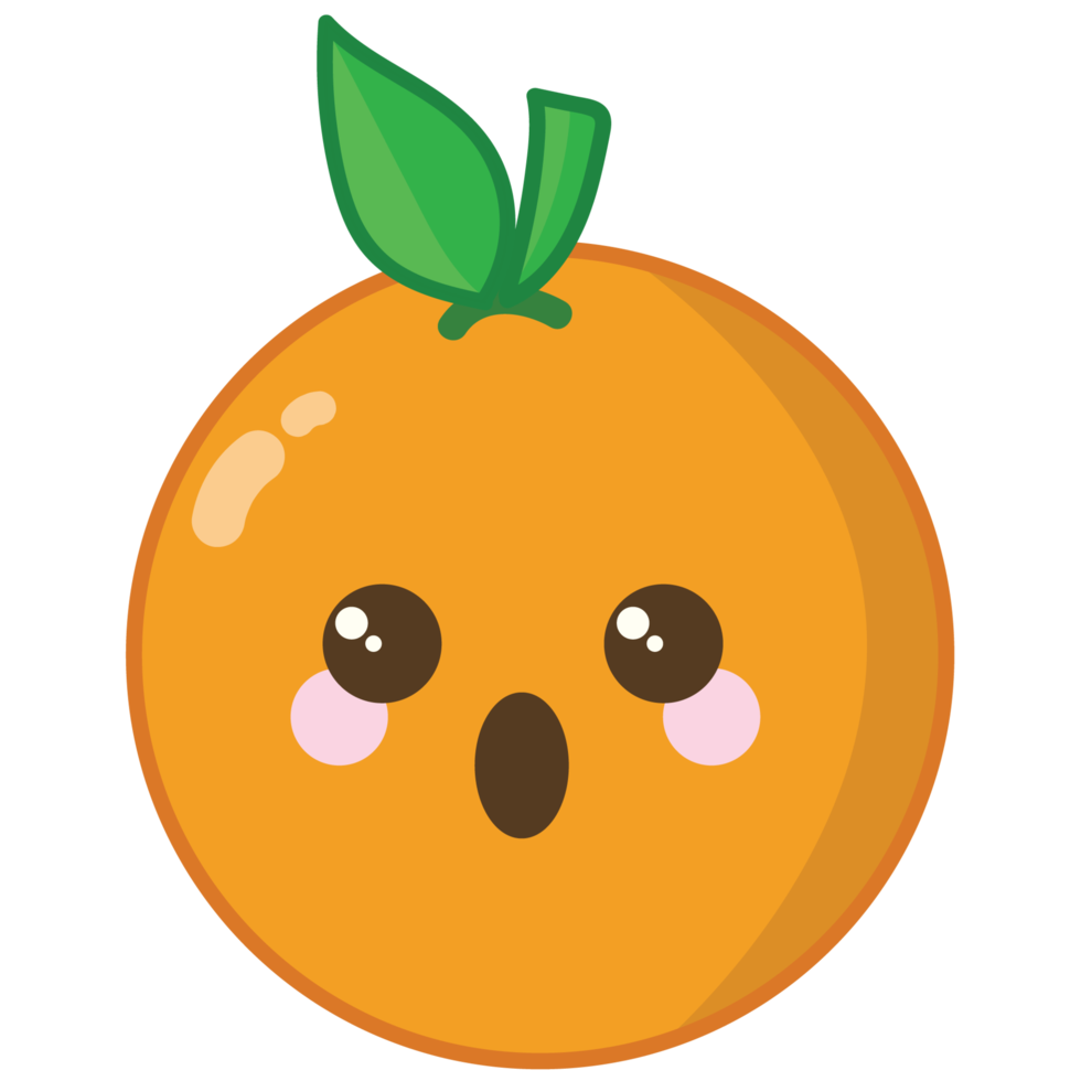 Wow orange fruit with green leaf on transparent background Free PNG