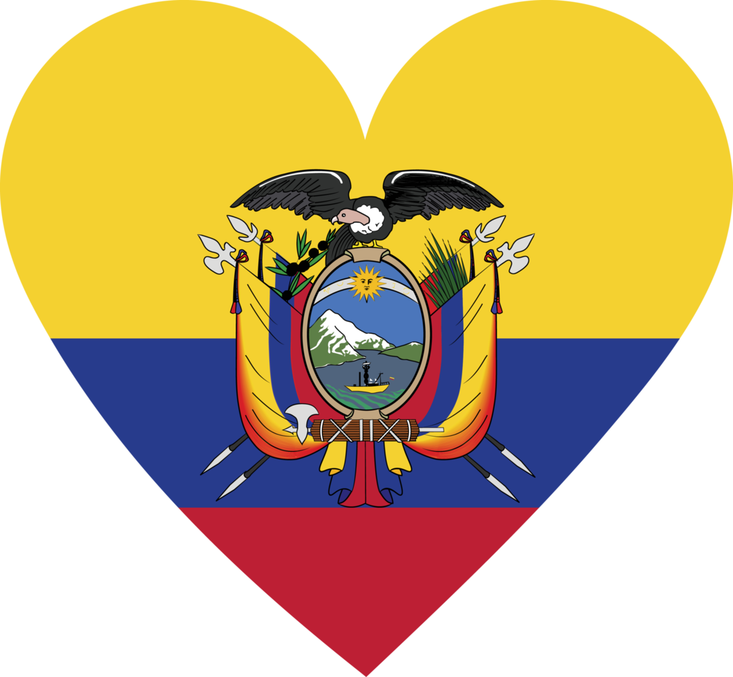 bandeira do Equador em forma de coração. png