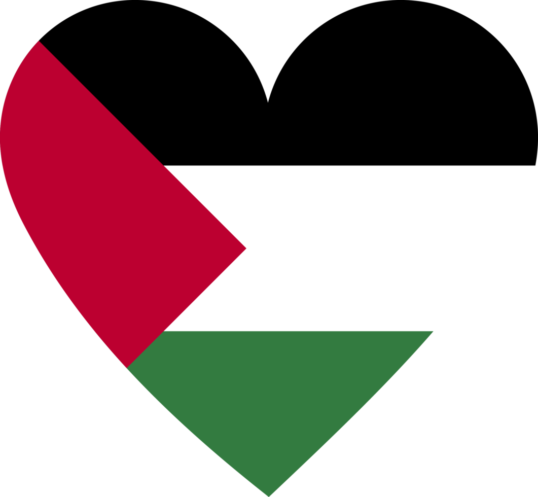 State of Palestine flag in the shape of a heart. png