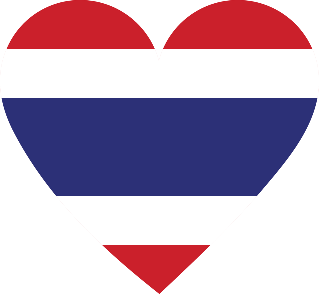 Thailand flag in the shape of a heart. png