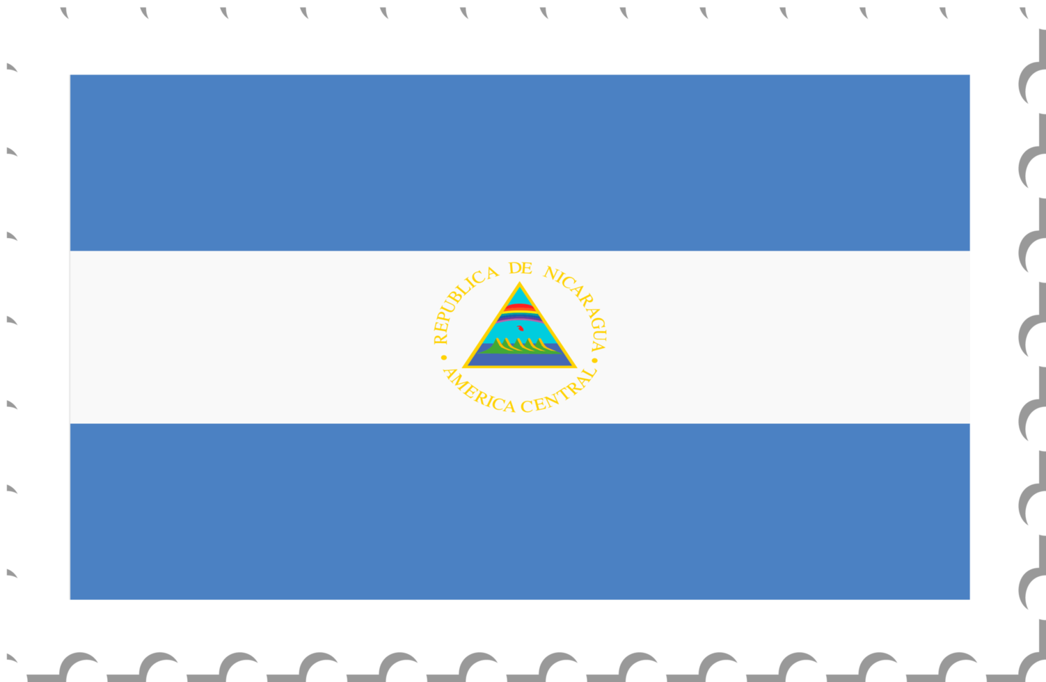 sello postal de la bandera de nicaragua. png