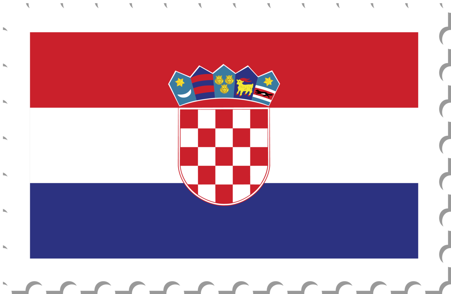 Briefmarke mit kroatischer Flagge. png