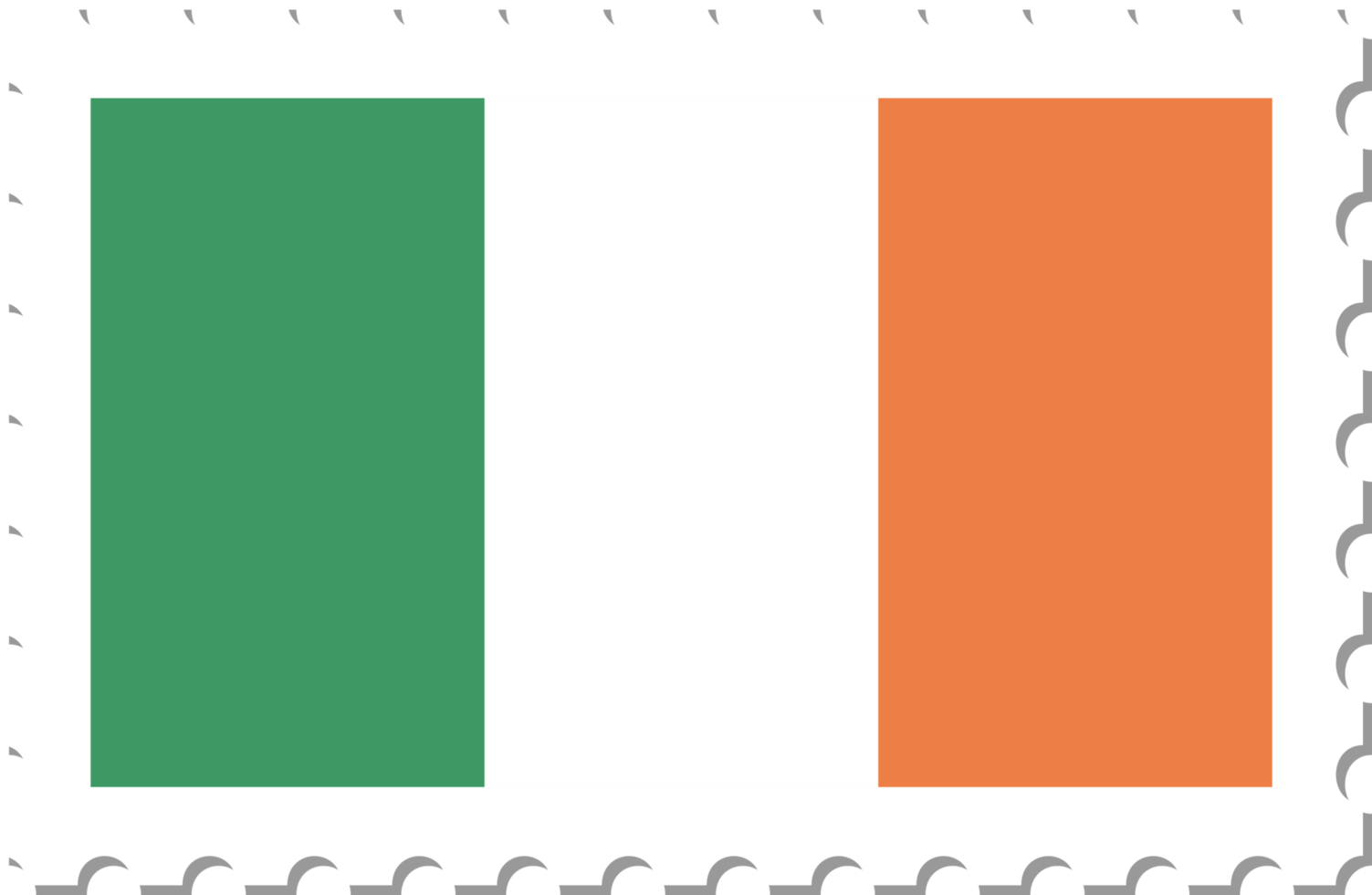 Briefmarke mit irischer Flagge. png