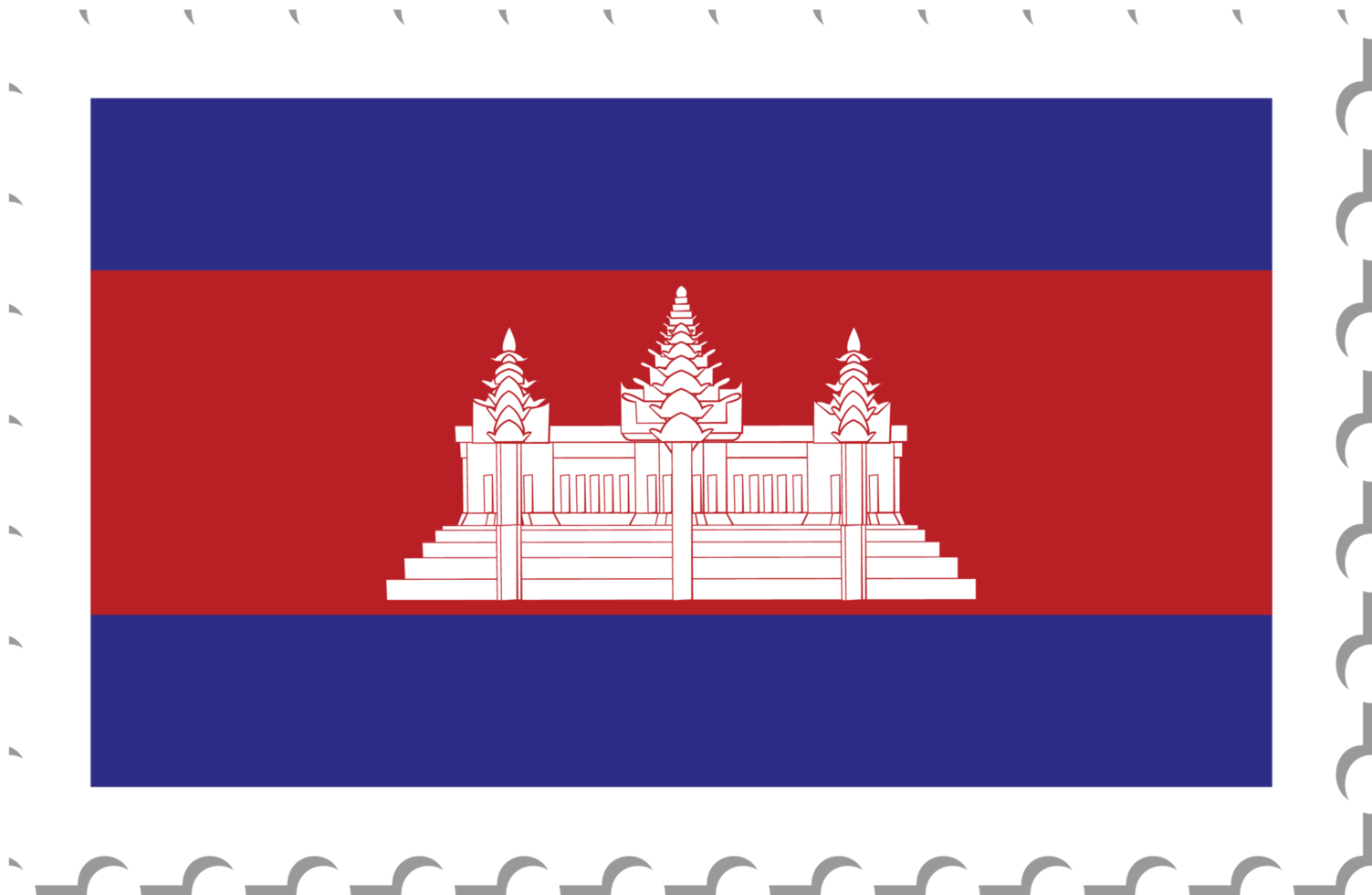 Kambodscha Flagge Briefmarke. png
