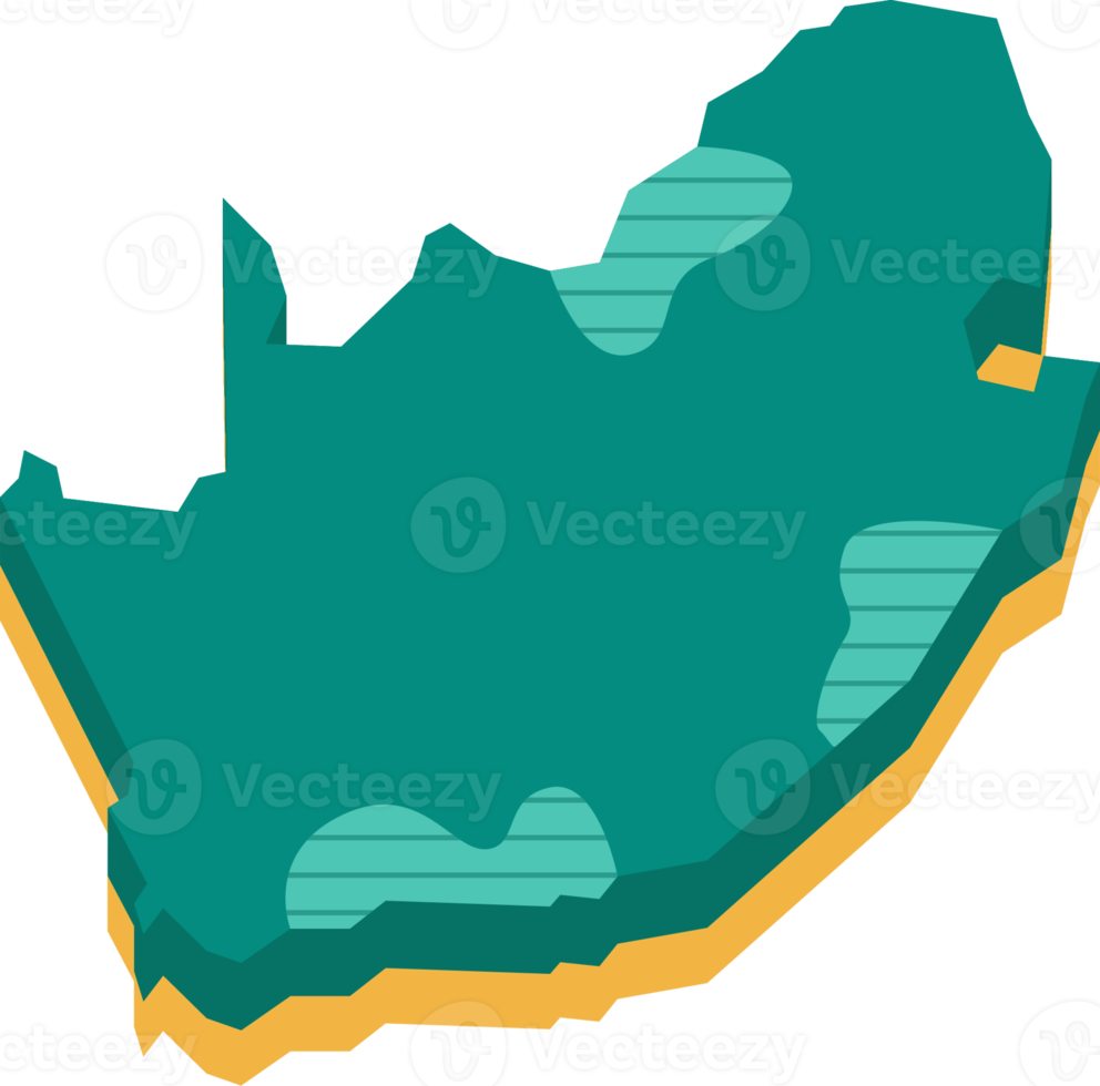 3d map of South Africa png