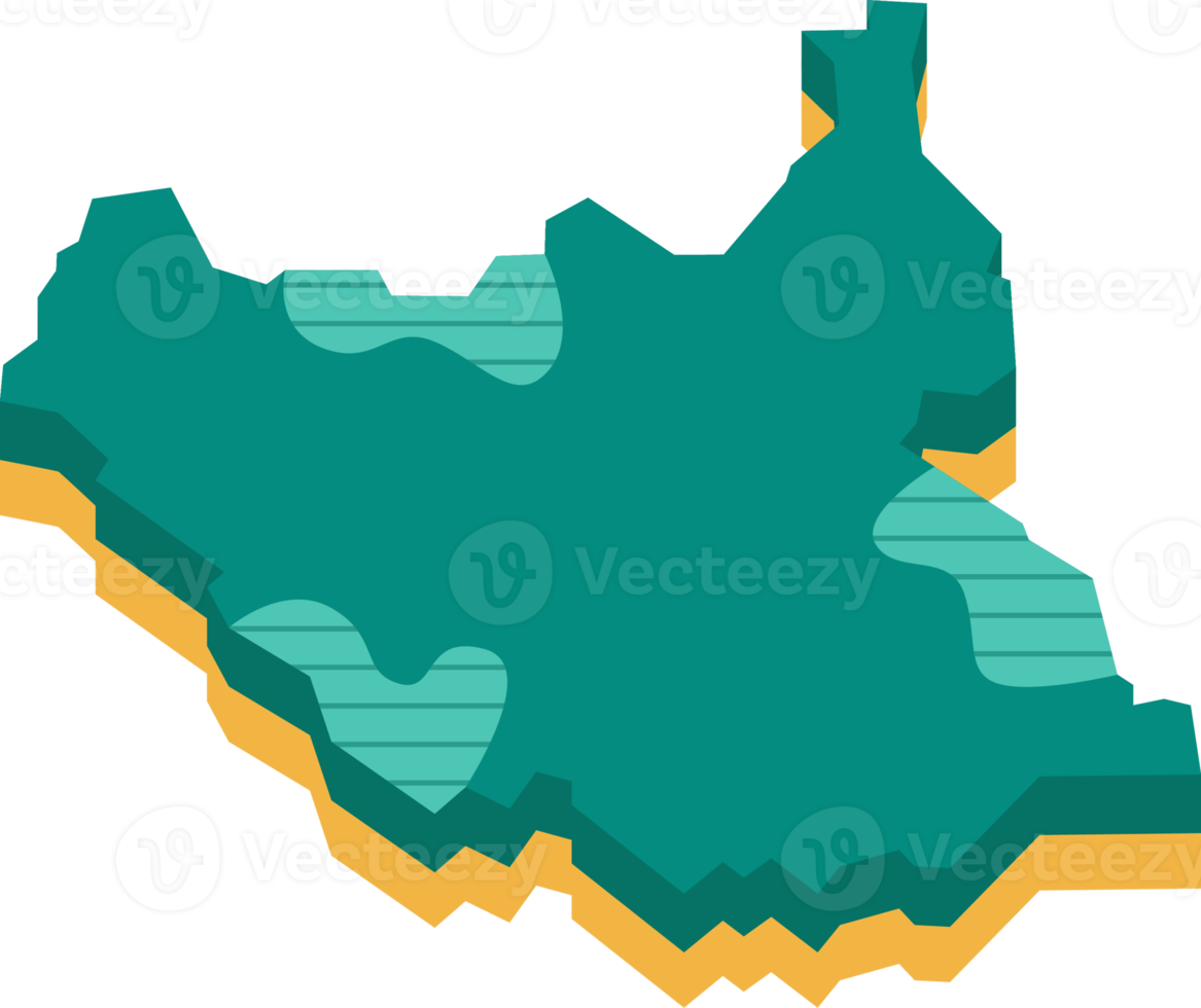 3d map of South Sudan png