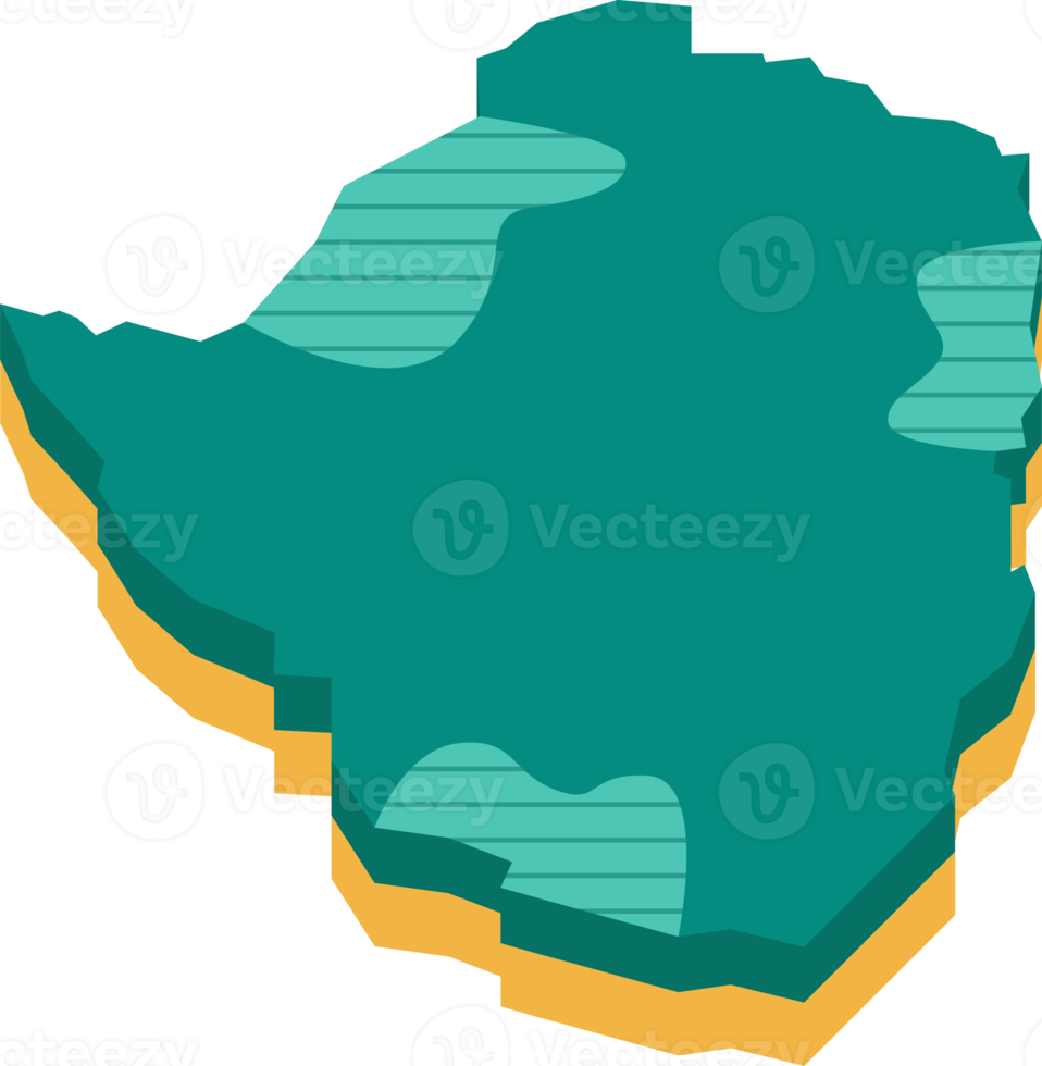 3d map of Zimbabwe png
