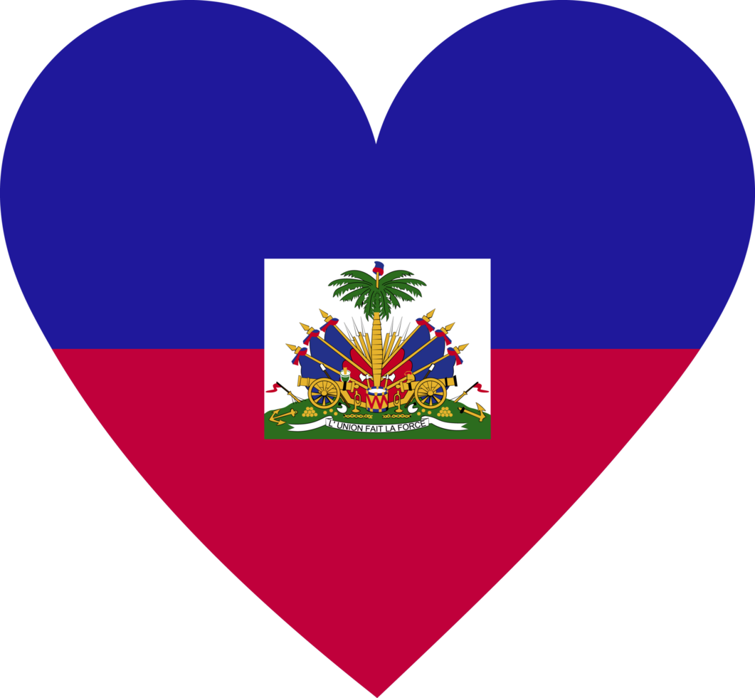 Haiti flag in the shape of a heart. png