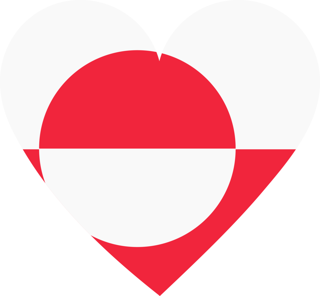 Greenland flag in the shape of a heart. png