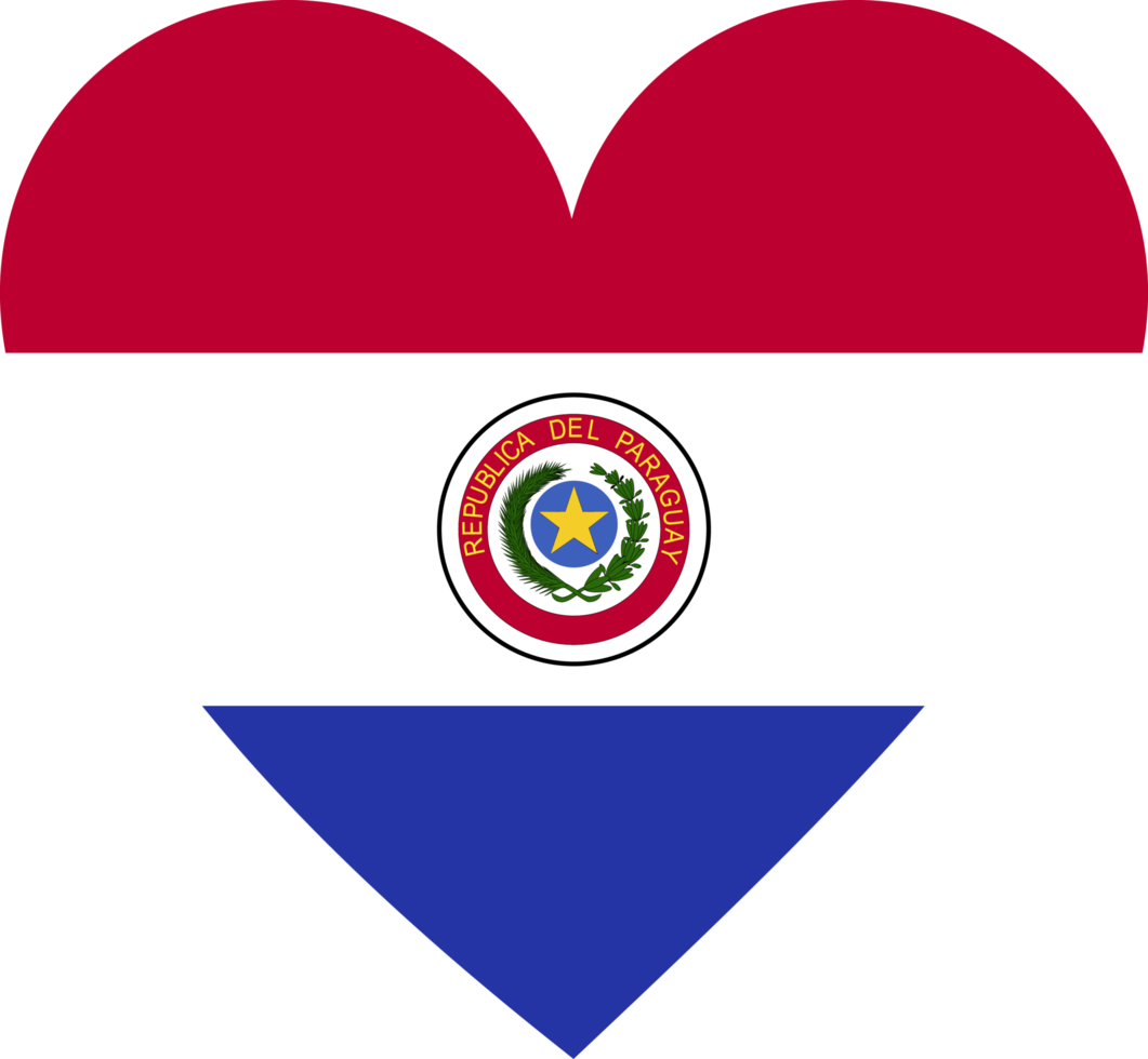 Paraguay-Flagge in Form eines Herzens. png