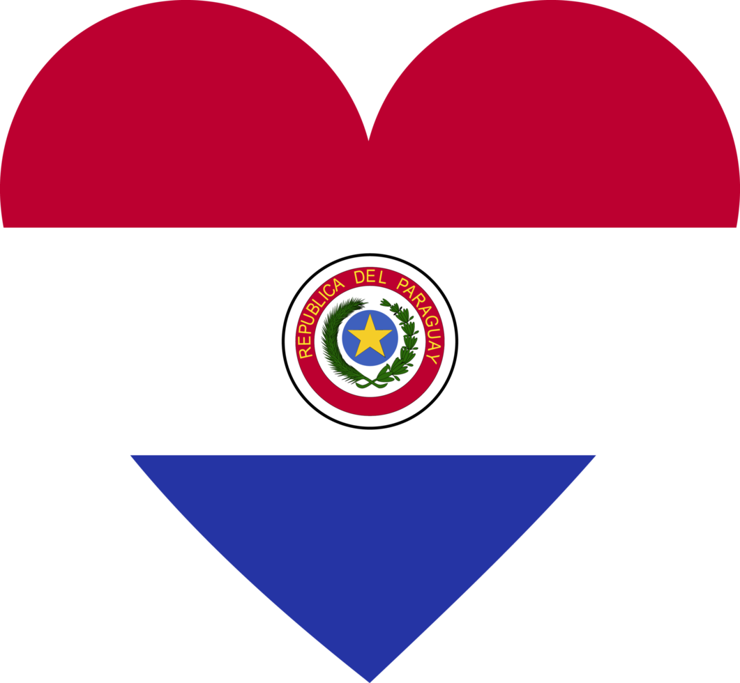 Paraguay flag in the shape of a heart. png