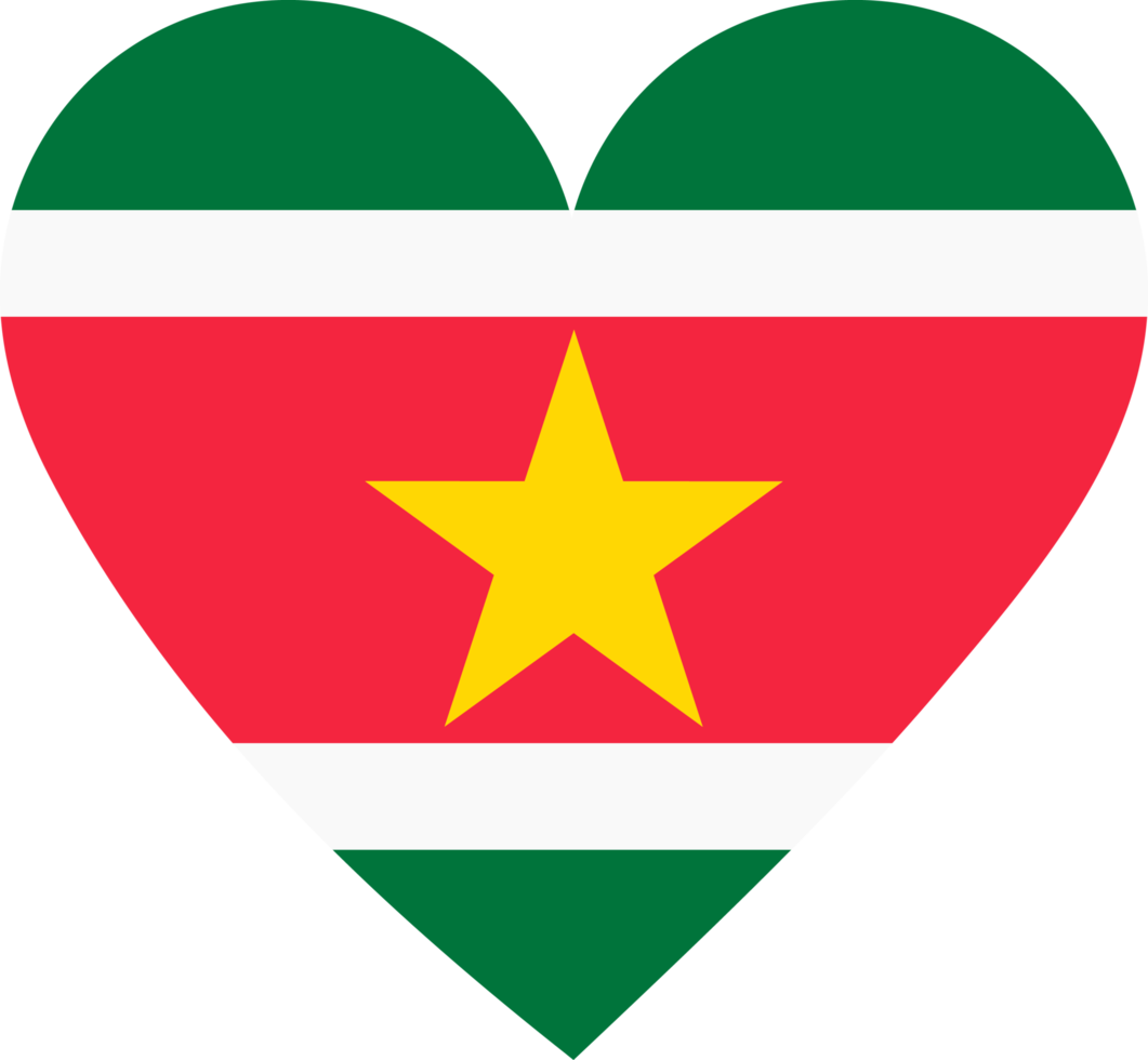 bandeira do suriname em forma de coração. png