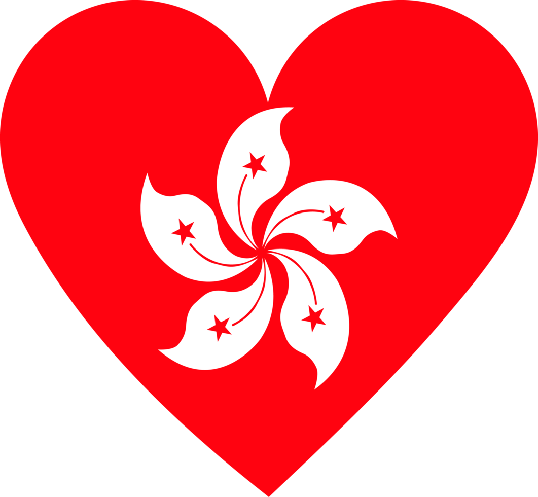 Hong Kong flag in the shape of a heart. png