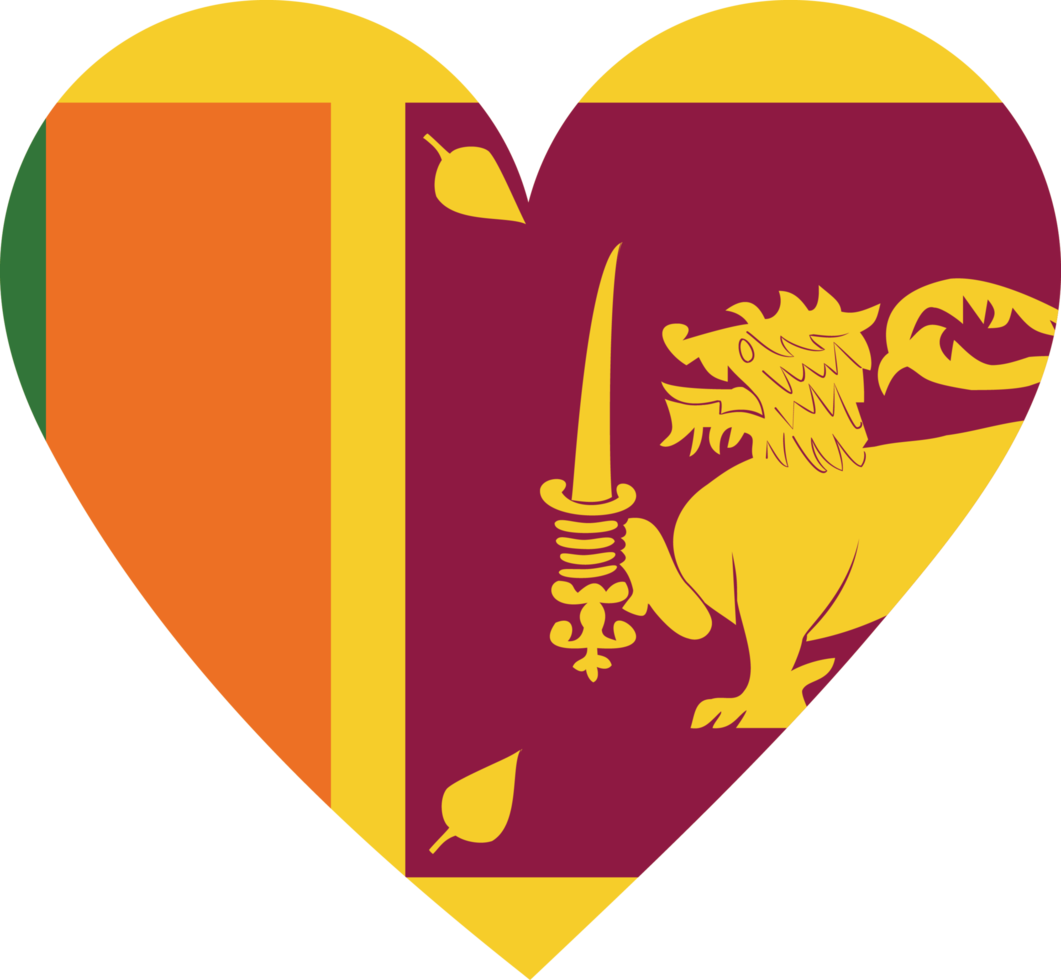 Sri Lanka Flagge in Form eines Herzens. png