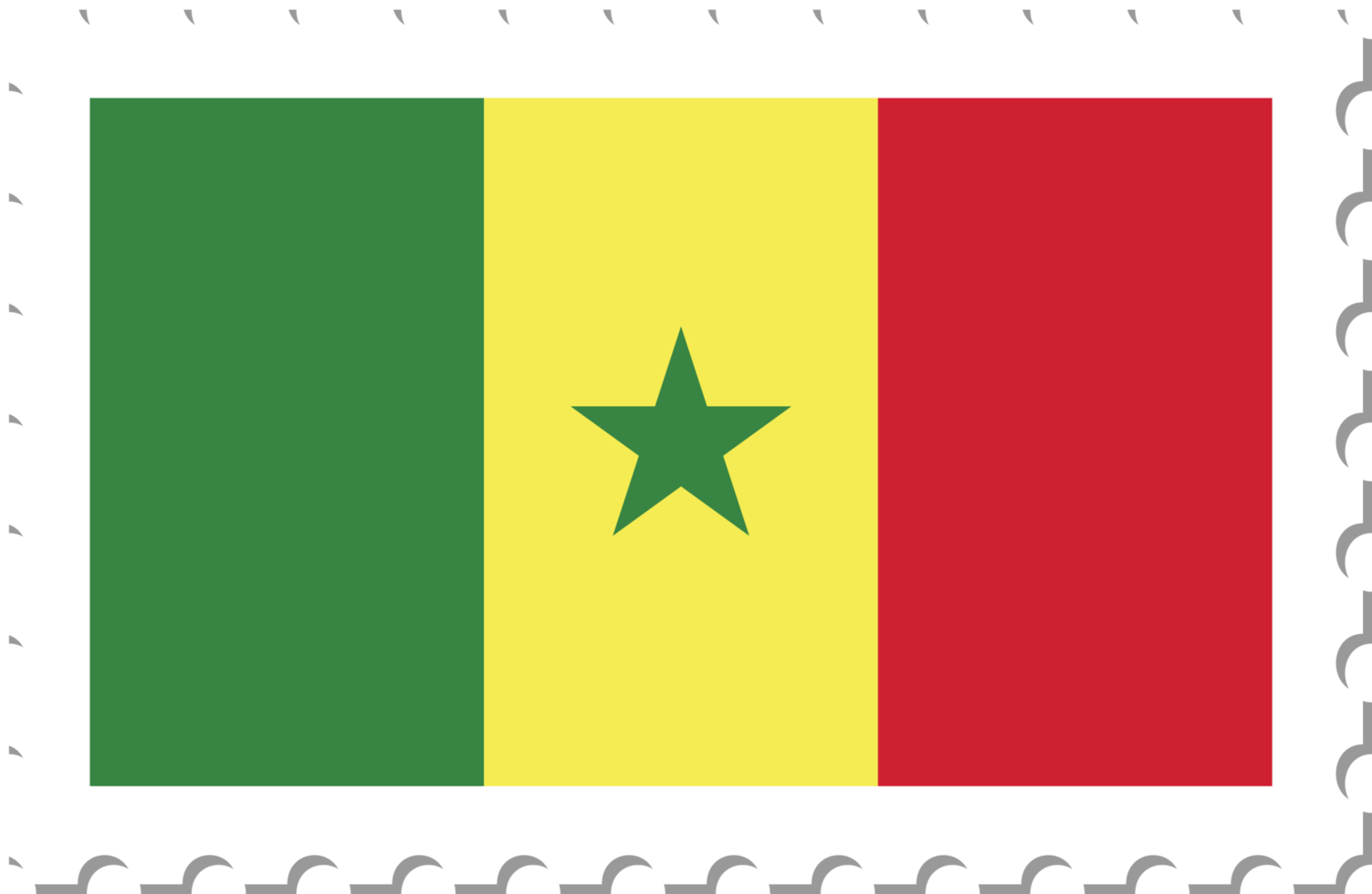 Senegal flag postage stamp. png