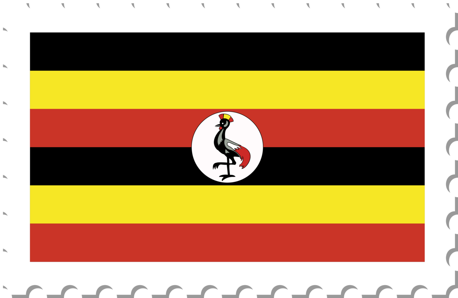 selo postal da bandeira de uganda. png
