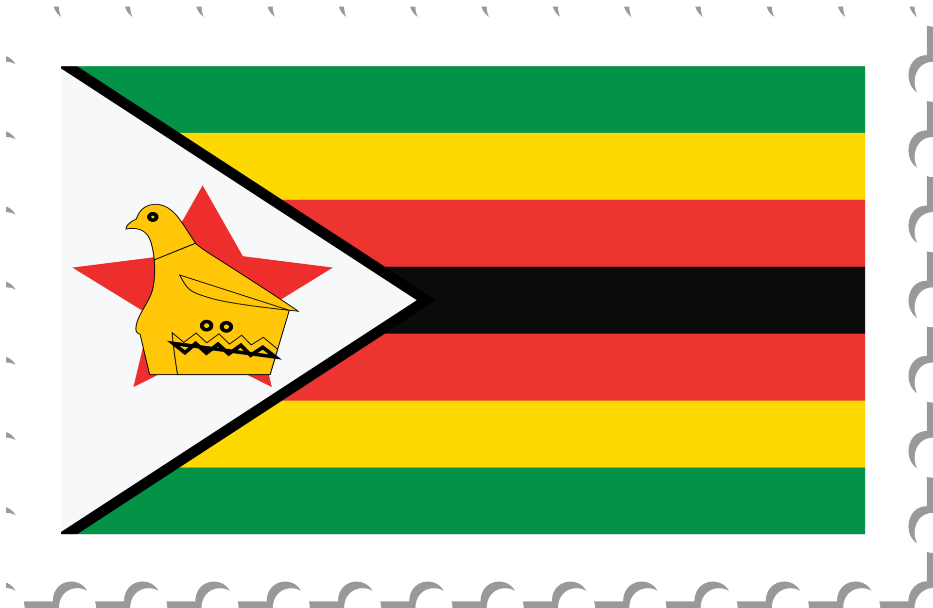 Zimbabwe flag postage stamp. 11659128 PNG