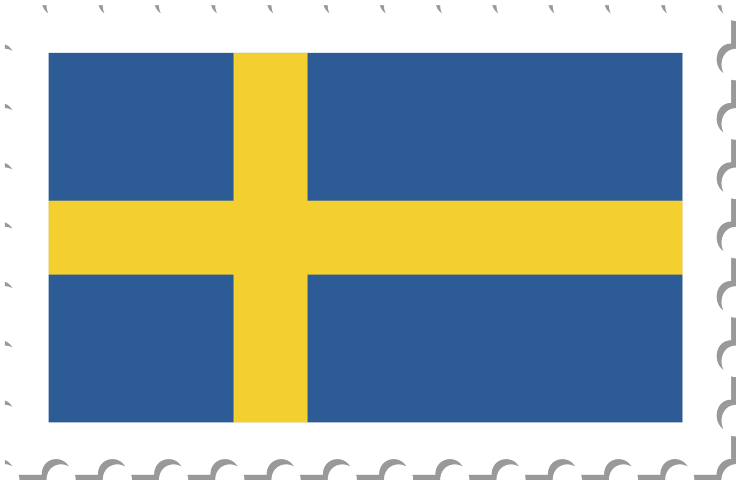 selo postal da bandeira da Suécia. png